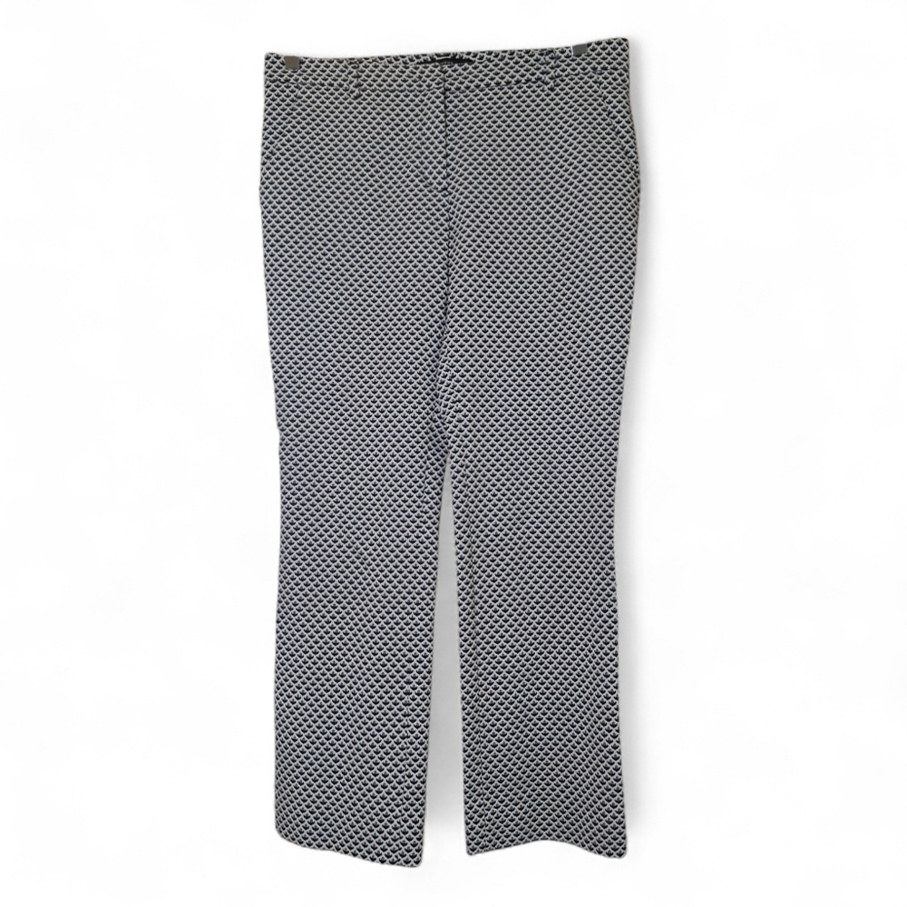 MaxMara Weekend Capri Flare FITW19 Blue and Cream Patterned Stretch Pants Size 8